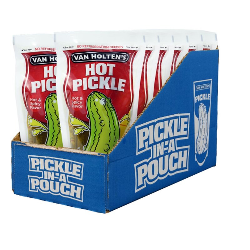 Van Holten's Jumbo Hot Pickle-In-A-Pouch 12 Pack wholesale grocery retail distribution