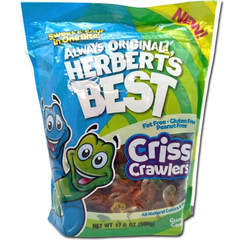 Herbert's Best Criss Crawlers Gummy Candy 7 Oz wholesale candy/snack retail distribution
