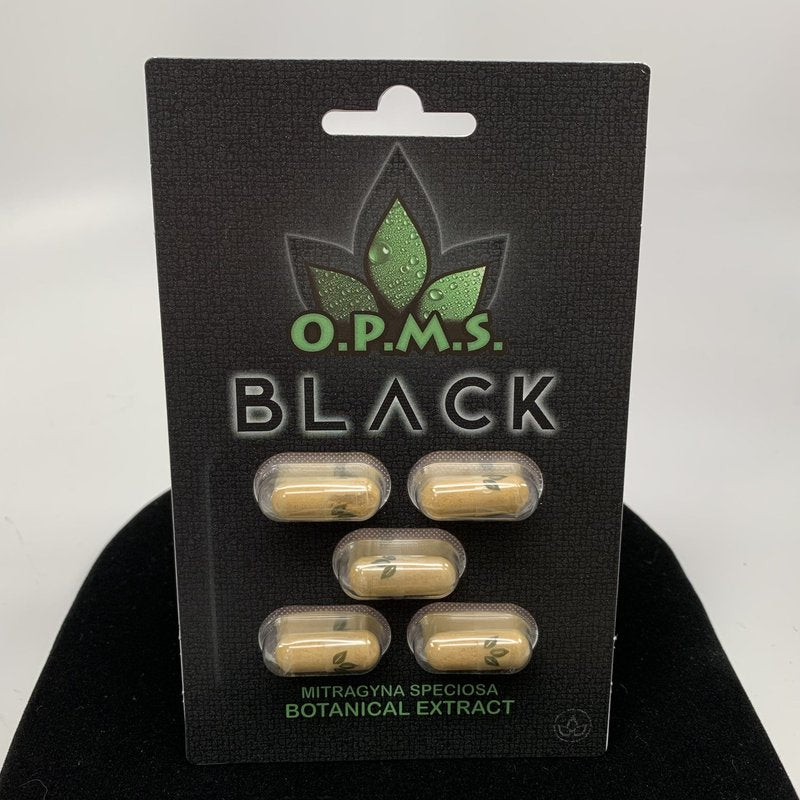 OPMS Black Kratom Extract Capsules 5-Pack high-potency wholesale opms black kratom retail distribution