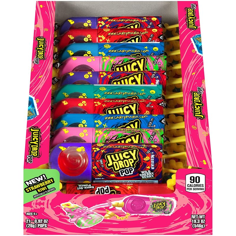 Juicy Drop Pop Candy 21 Count Box wholesale candy/snack retail distribution