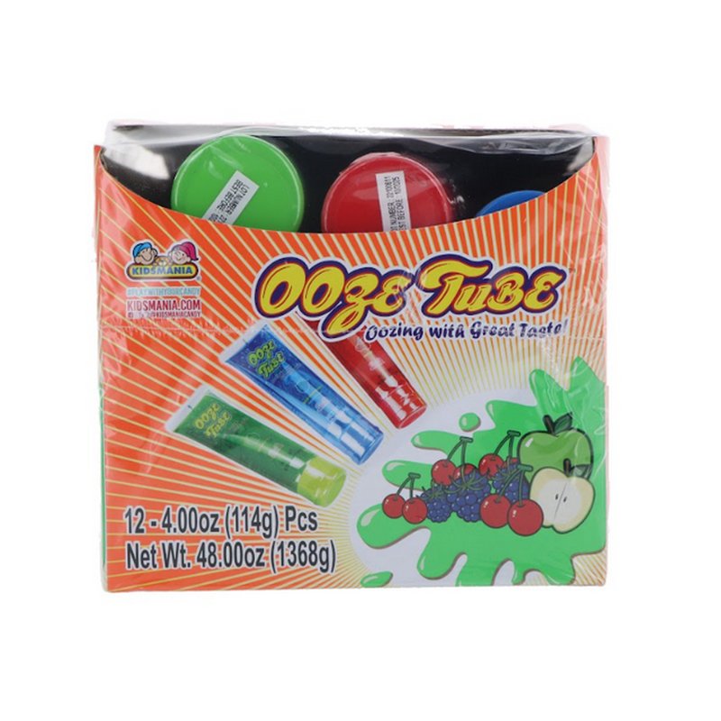 Ooze Tube Candy 12 Count Box wholesale candy/snack retail distribution