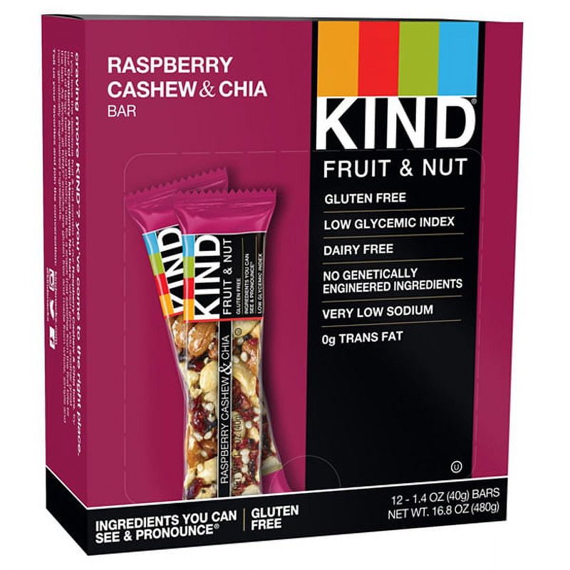 Kind Raspberry Cashew & Chia 1.4 Oz wholesale candy/snack retail distribution