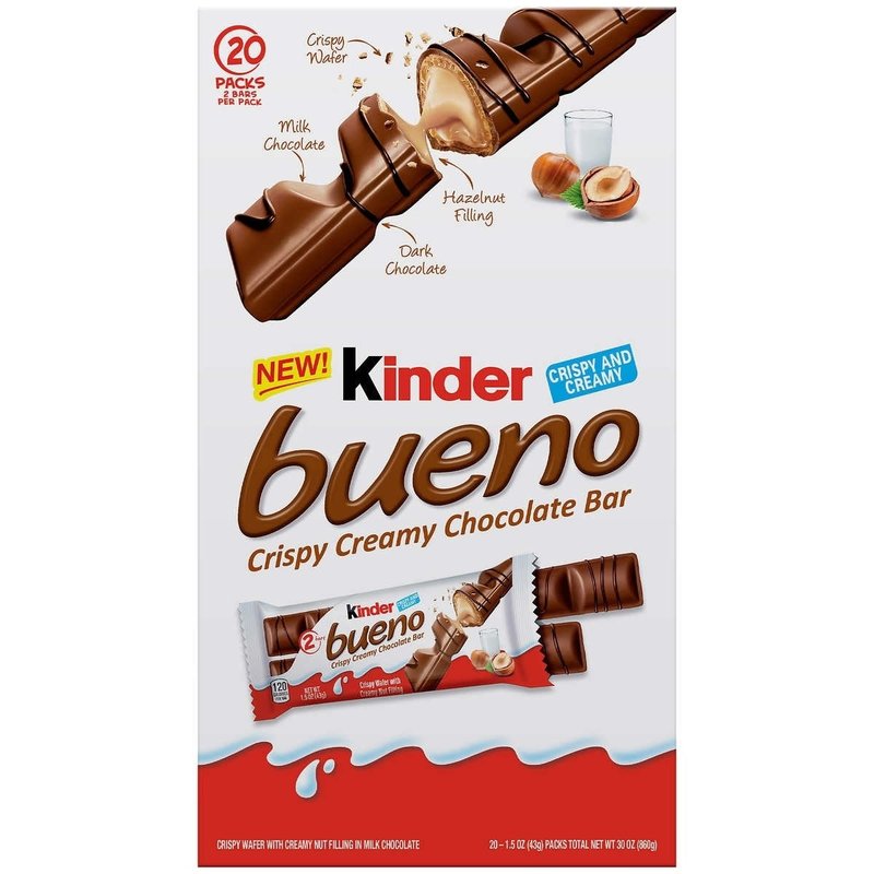 Kinder Bueno candy bar 1.5 oz wholesale candy/snack retail distribution