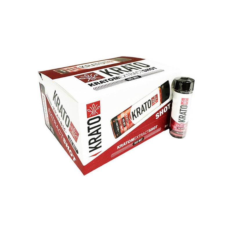 Krato Kratom Shot 2oz bottle in a 12-count box wholesale krato kratom shot retail distribution