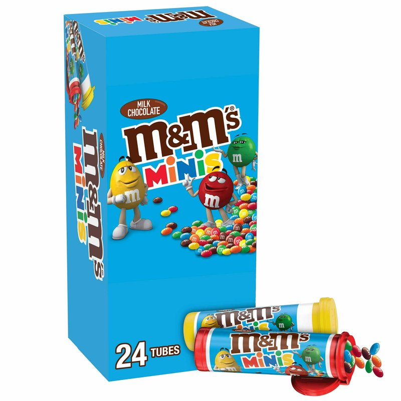 Mars M&M Mini Tubes Christmas Edition 1.08 Oz wholesale candy/snack retail distribution