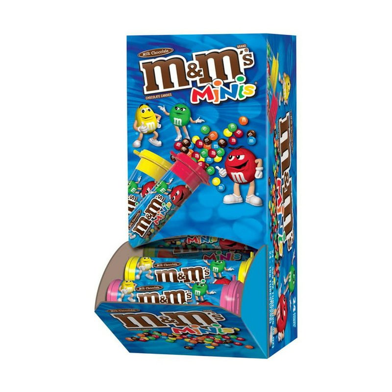 Mars M&M Mini Tubes King Size 24 Ct wholesale candy/snack retail distribution