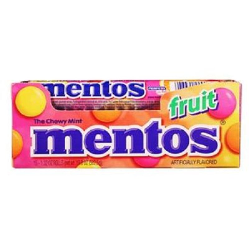 Mentos Mix Fruit Rolls 1.32 Oz 15 Ct wholesale candy/snack retail distribution