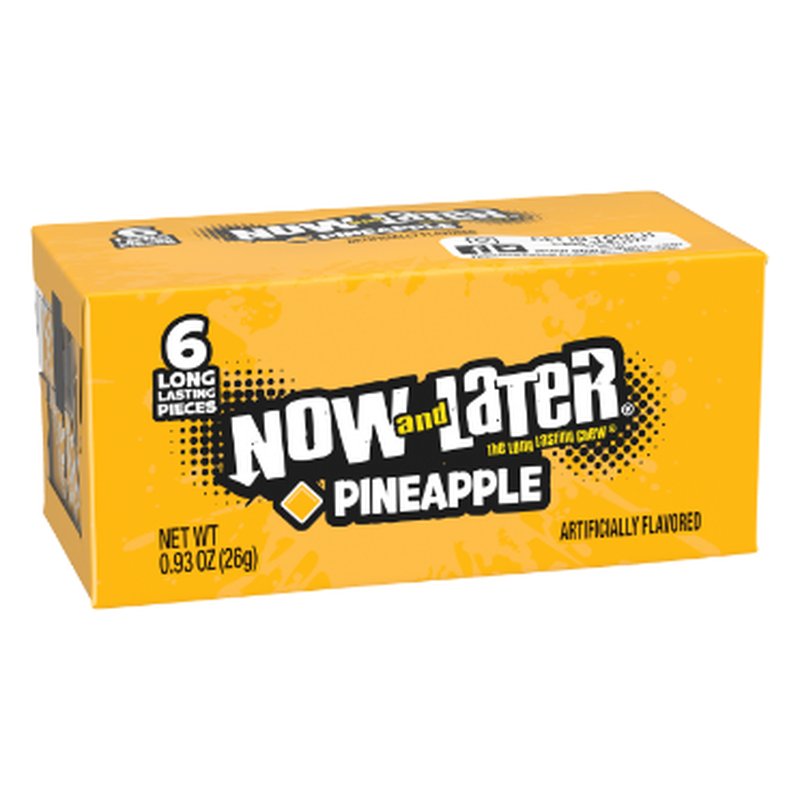 Now and Later Pineapple Chews 24 Count Box wholesale candy/snack retail distribution