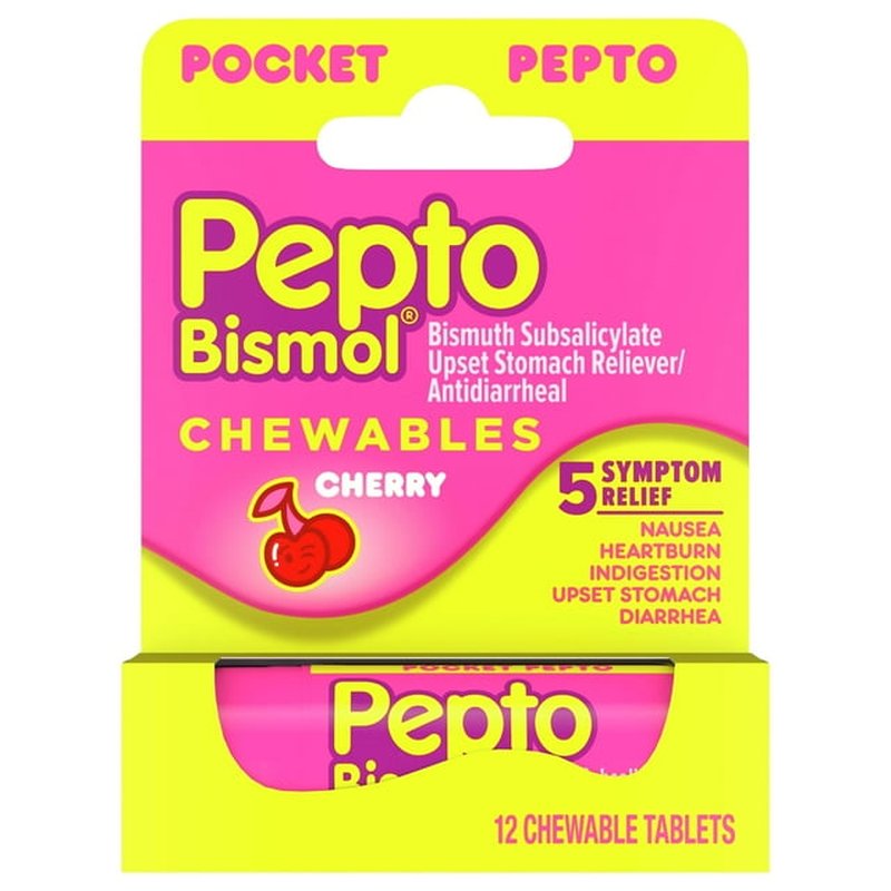 Pepto-Bismol Chewable Blister Packs 12 x 1 Count wholesale digestive health retail distribution