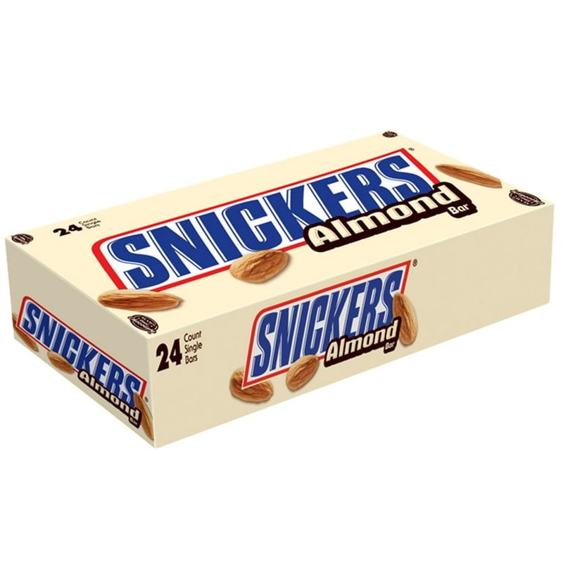 Mars Snickers Almond Bars 24 Ct wholesale candy/snack retail distribution