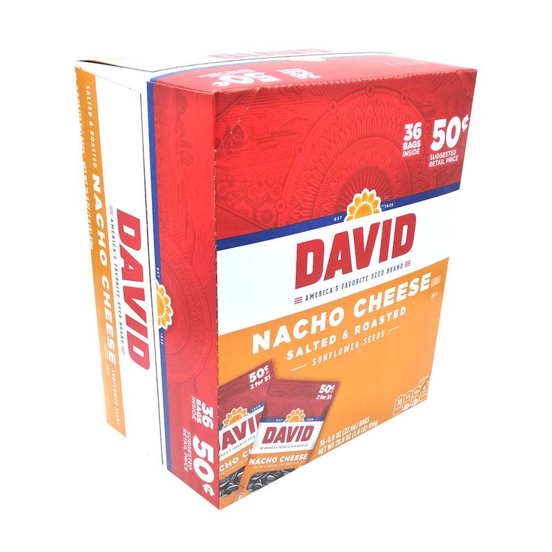 David Sunflower Nacho Cheese Snack 36 Count wholesale candy/snack retail distribution