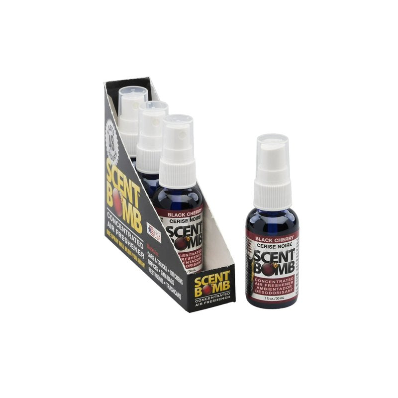 Scent Bomb Black Cherry Air Freshener Spray 1 oz 4-Pack wholesale room spray display retail distribution