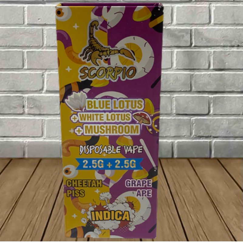 Scorpio Blue Lotus + White Lotus + Mushroom Disposable 5g wholesale vaporizers retail distribution - brand label