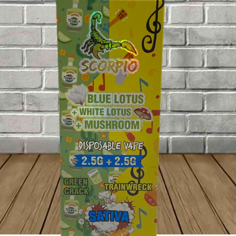 Scorpio Blue Lotus + White Lotus + Mushroom Disposable 5g wholesale vaporizers retail distribution - usage guide