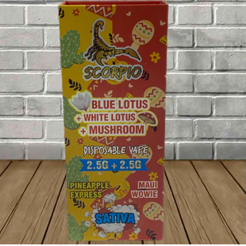 Scorpio Blue Lotus + White Lotus + Mushroom Disposable 5g wholesale vaporizers retail distribution - product detail view