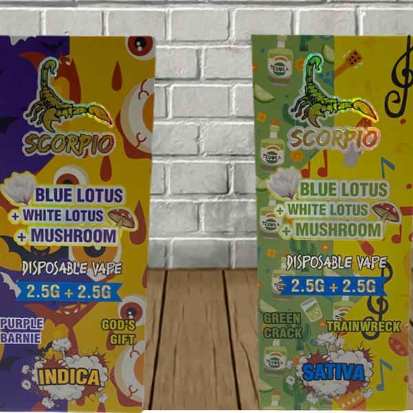 Scorpio Blue Lotus + White Lotus + Mushroom Disposable 5g Southland Distribution Scorpio Blue Lotus + White Lotus + Mushroom Disposable 5g Southland Distribution