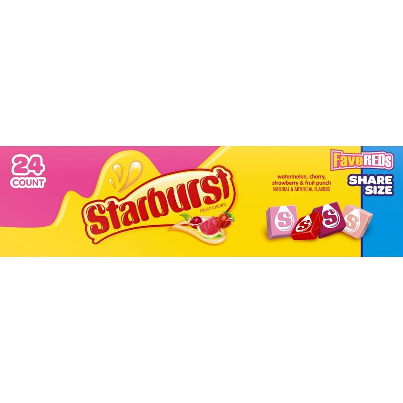 Starburst King Size Fave Reds 24 Count wholesale candy/snack retail distribution