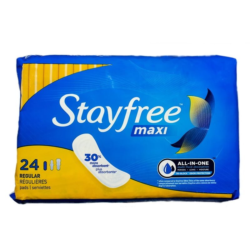 Stayfree Maxi Regular Pads 24 Pack wholesale health&beauty retail distribution