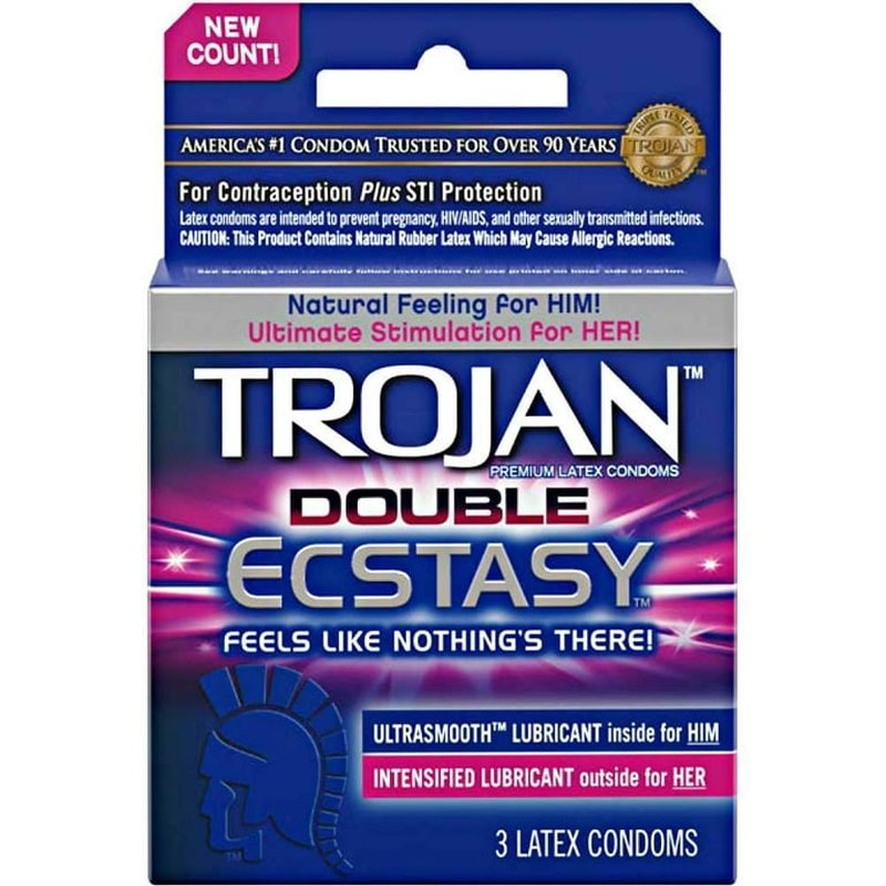 Trojan Double Ecstasy (D Blue) 3 Pack wholesale health&beauty retail distribution