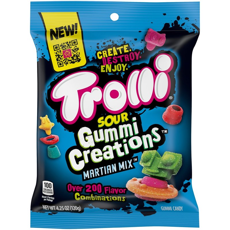 Trolli Sour Gummy Creations 4.5 oz bag wholesale candy/snack retail distribution