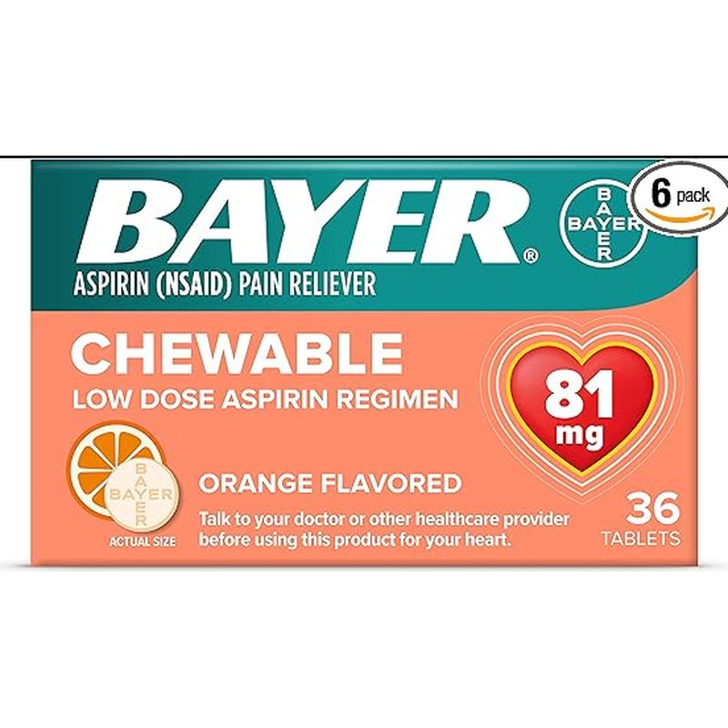 Bayer Chewable Low Dose Aspirin 81 mg Tablets 36 Count wholesale health&beauty retail distribution