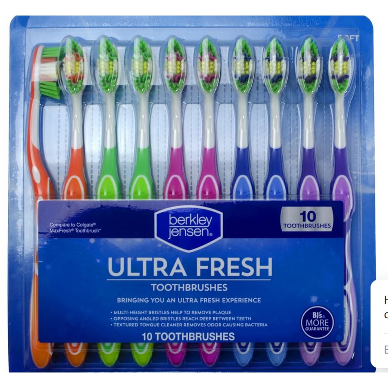 Berkley Jensen Ultra Fresh Toothbrushes Value Pack 10 Ct wholesale health&beauty retail distribution