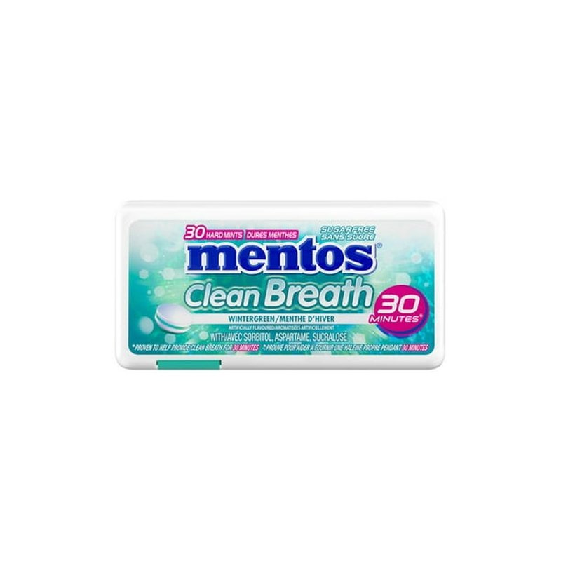 Mentos Clean Breath Wintergreen Mints 12 Ct wholesale candy/snack retail distribution
