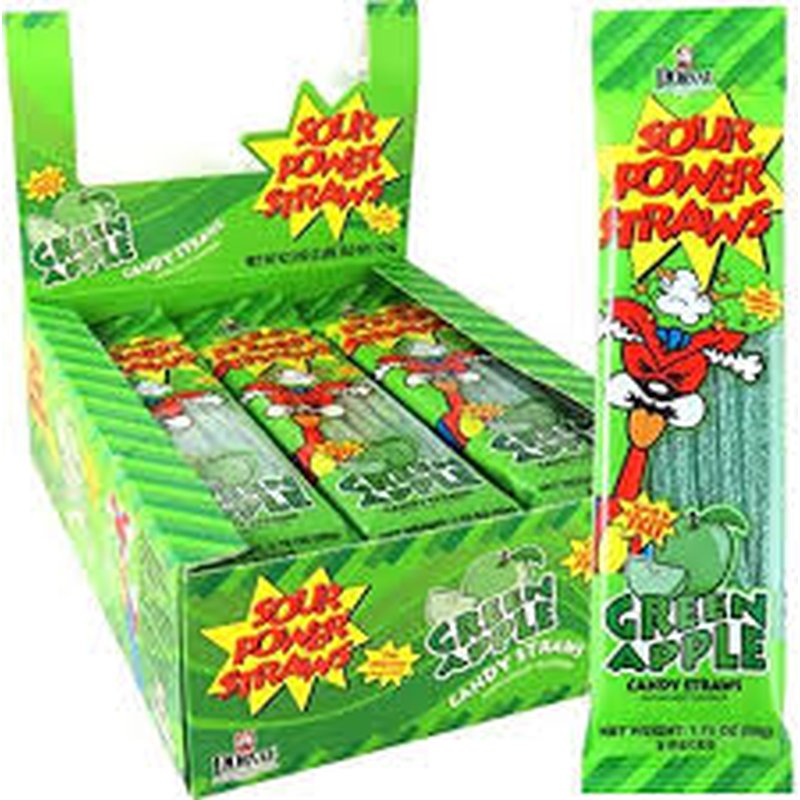 Sour Power Belts Green Apple 150 Count wholesale candy/snack retail distribution