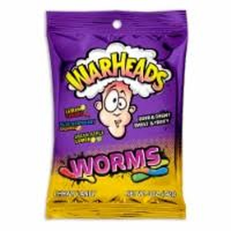 Warheads Sour & Chewy Gummy Worms 5 oz bag wholesale candy/snack retail distribution
