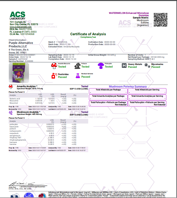 Purple Enhanced Microdose Mushroom Gummies | Premium Microdosing Edibles for Focus and Clarity