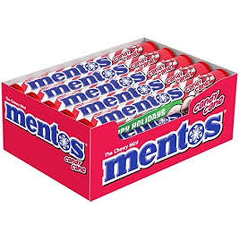 Mentos Candy Cane Rolls 1.32 Oz 15 Ct wholesale candy/snack retail distribution