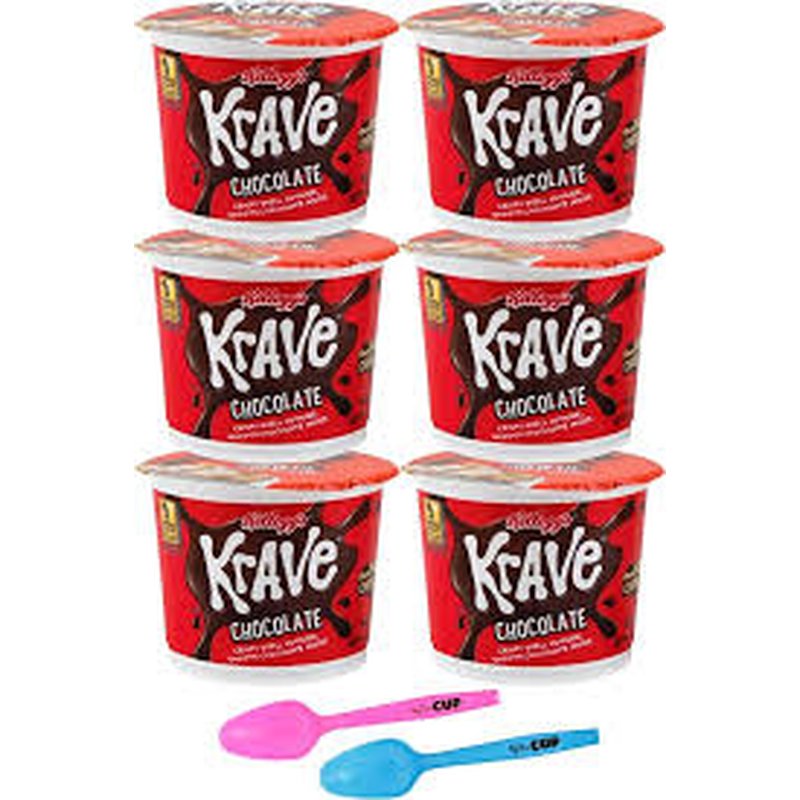 Kellogg's Krave Chocolate Cereal Cups 1.5 Oz 6 Count wholesale candy/snack retail distribution