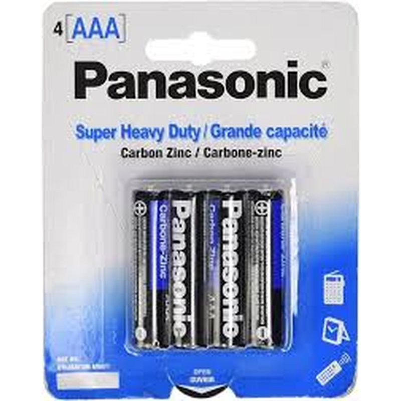 Panasonic AAA Super Heavy Duty Batteries 4 Pack wholesale household retail distribution