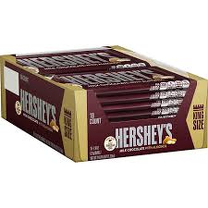 Hershey Milk Chocolate with Almonds King Size 18 Count wholesale candy/snack retail distribution