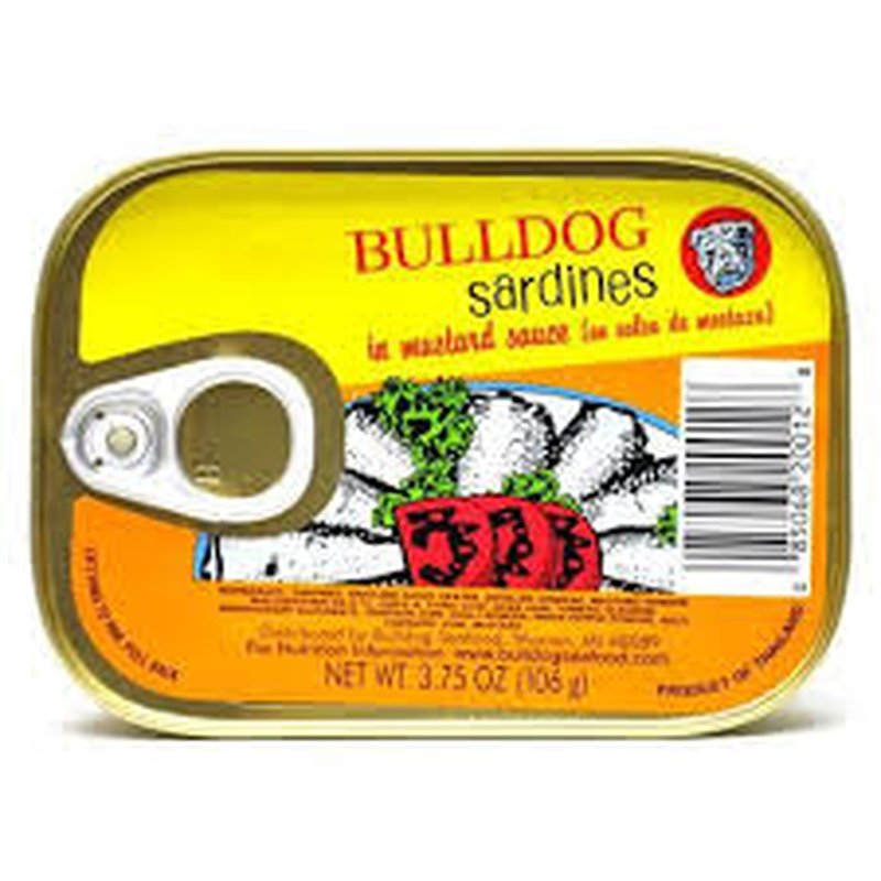 Bulldog Sardines in Mustard Sauce 3.75 oz wholesale grocery retail distribution
