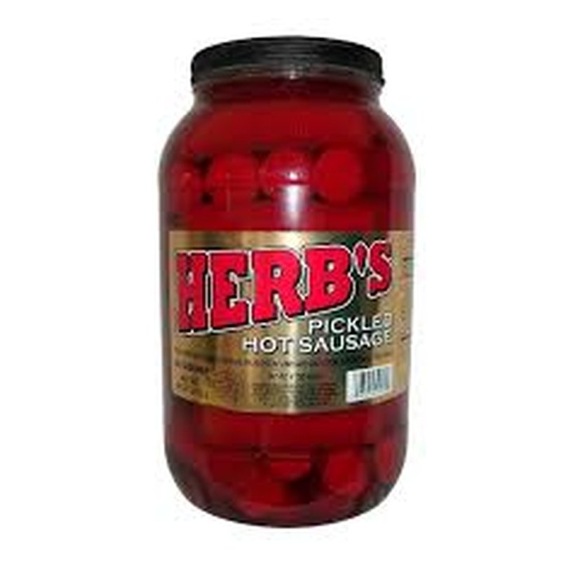 Herbs Pickled Hot Sausage 24 Count Jar wholesale candy/snack retail distribution
