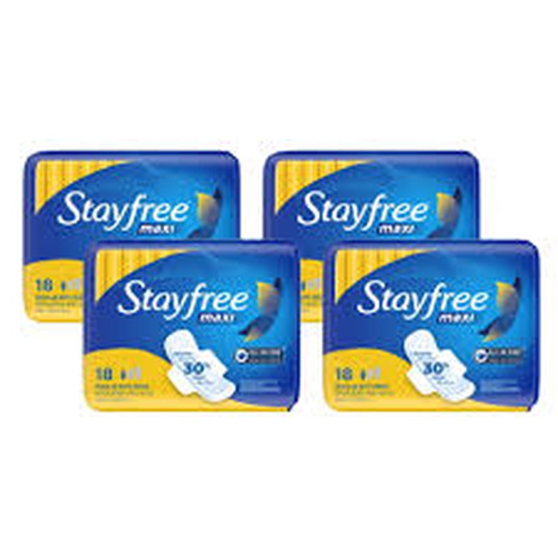 Stayfree Maxi Pads with Wings 18 Pack wholesale health&beauty retail distribution
