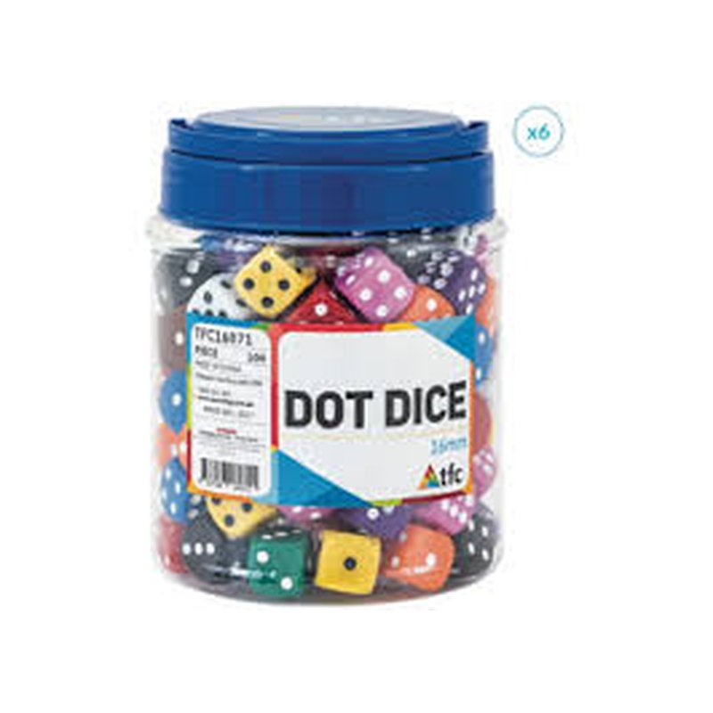Southland Distribution Colorful 6-Sided Dot Dice 72 Count Jar wholesale household retail distribution