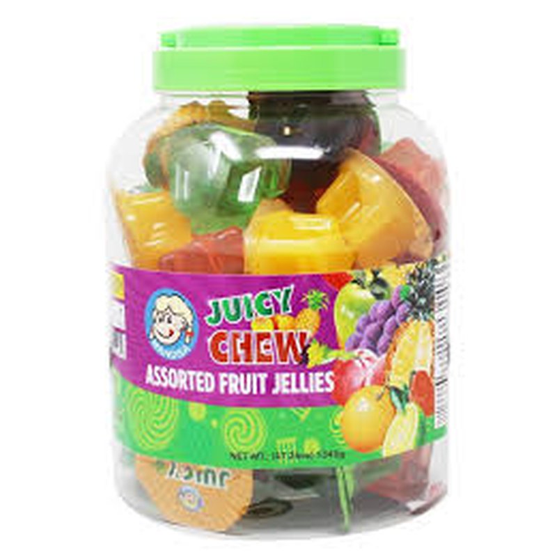 Juicy Chew Fruit Jellies Round 36 Count Jar wholesale candy/snack retail distribution