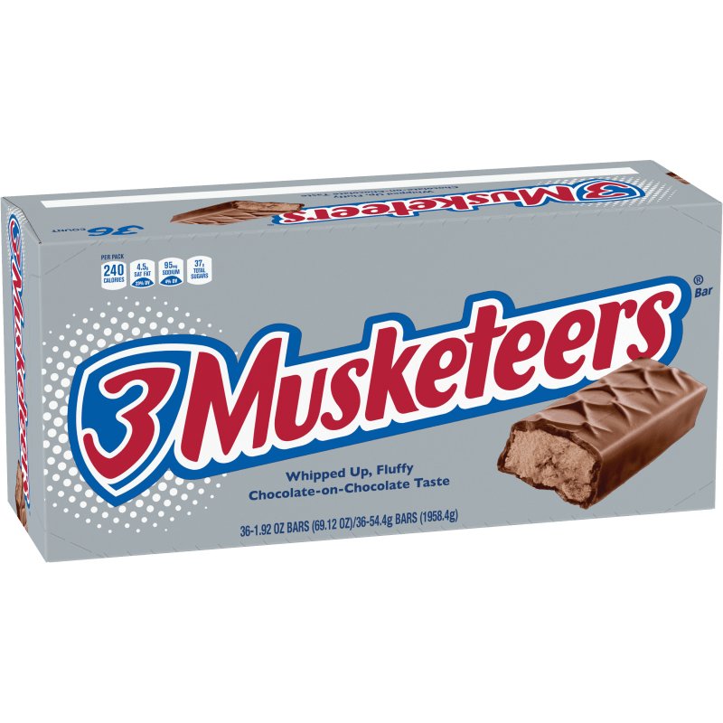 Mars 3 Musketeers Candy Bars 1.92 Oz / 36 Ct wholesale candy/snack retail distribution