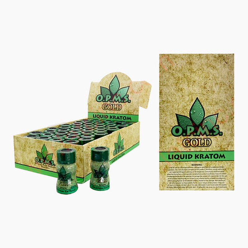 OPMS Gold Liquid Kratom Shots 45 Count Box wholesale liquid kratom shot retail distribution