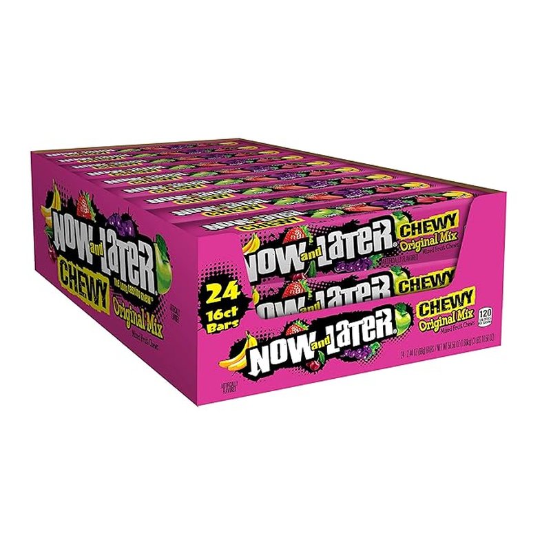 Now and Later Original Chews 24 Bar Pack wholesale candy/snack retail distribution