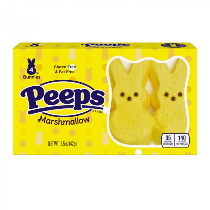 Easter Peeps Yellow Bunnies 4 Ct 1.5 Oz wholesale candy/snack retail distribution
