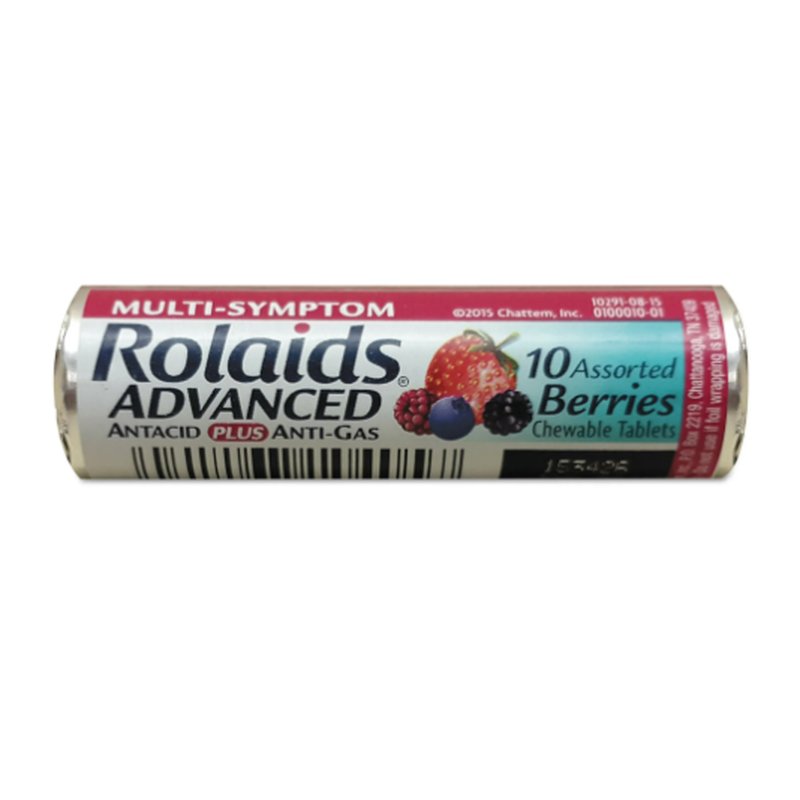 Rolaids Advanced Antacid Plus Anti-Gas Tablets Assorted Berries 10 Tablets per Roll wholesale health&beauty retail distribution