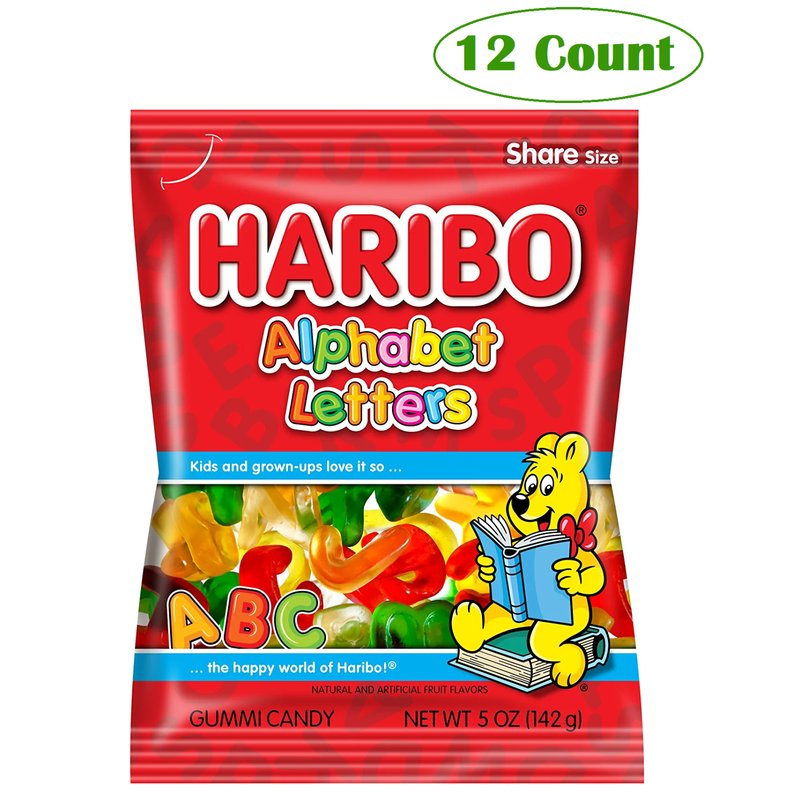 Haribo Alphabet Letters 5 Oz gummy candy wholesale candy/snack retail distribution