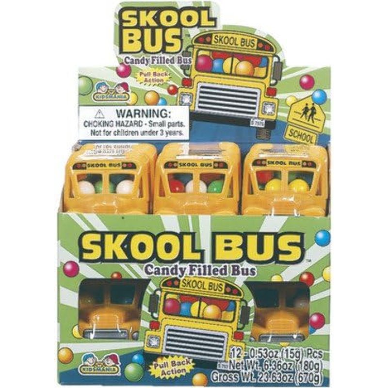 Skool Bus Candy 12 Count Box wholesale candy/snack retail distribution
