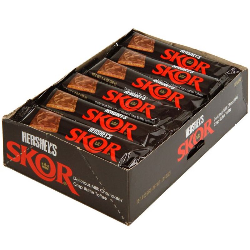 Hershey's Skor candy bar 18 count box wholesale candy/snack retail distribution
