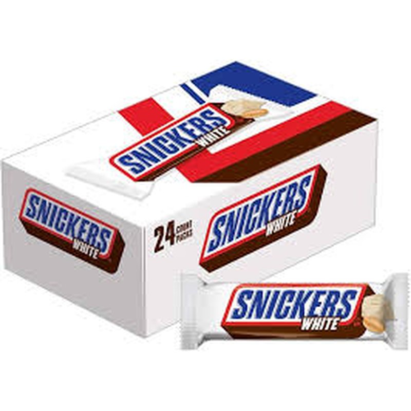 Mars Snickers King Size White Chocolate Bars 24 Ct wholesale candy/snack retail distribution