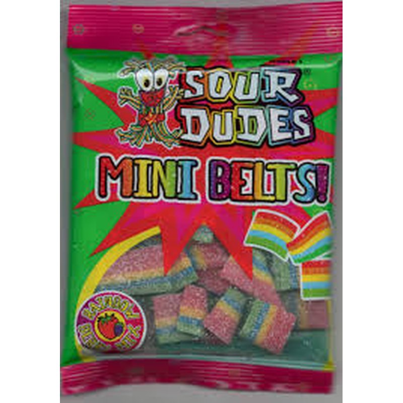 Sour Dude Mini Belts 4.5 Oz wholesale candy/snack retail distribution