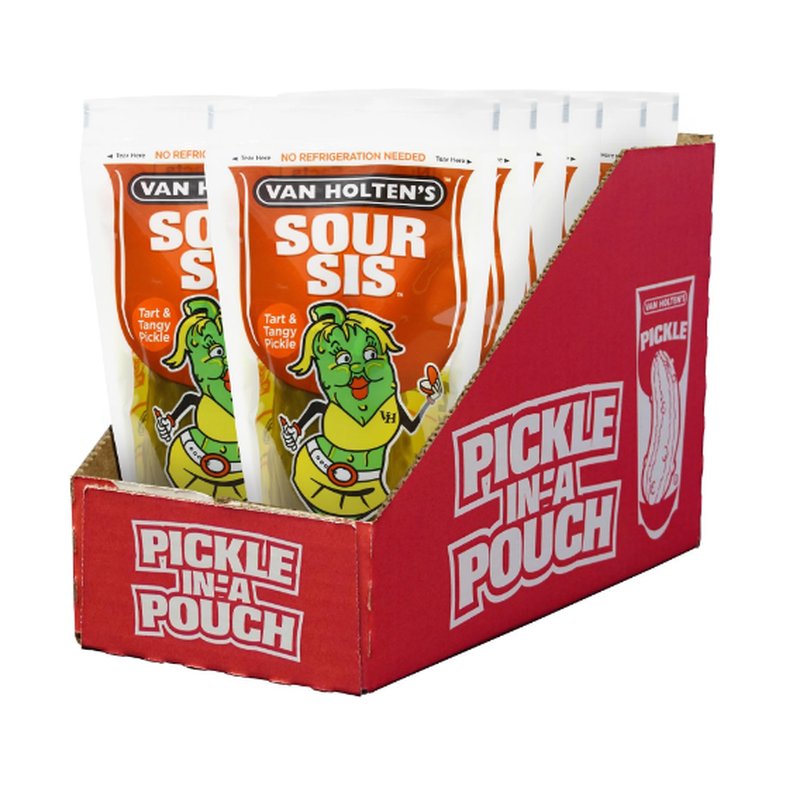Van Holten's Pickles Sour Sis Pickle-In-A-Pouch 12 Pack wholesale grocery retail distribution